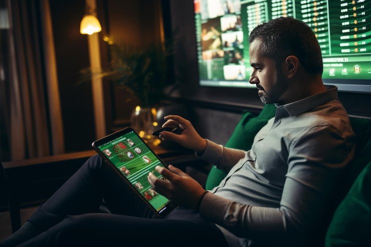 Andar Bahar live dealer table on mobile screen showing left and right card piles